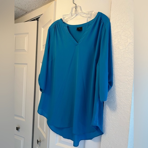 WORTHINGTON WOMAN TURQUOISE OX Hi Lo TOP - Picture 1 of 7
